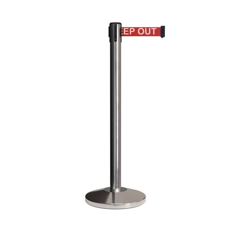 MONTOUR LINE Stanchion Belt Barrier Pol.Steel Post 13ft. RDang..Belt M630-PS-DANGERW-130